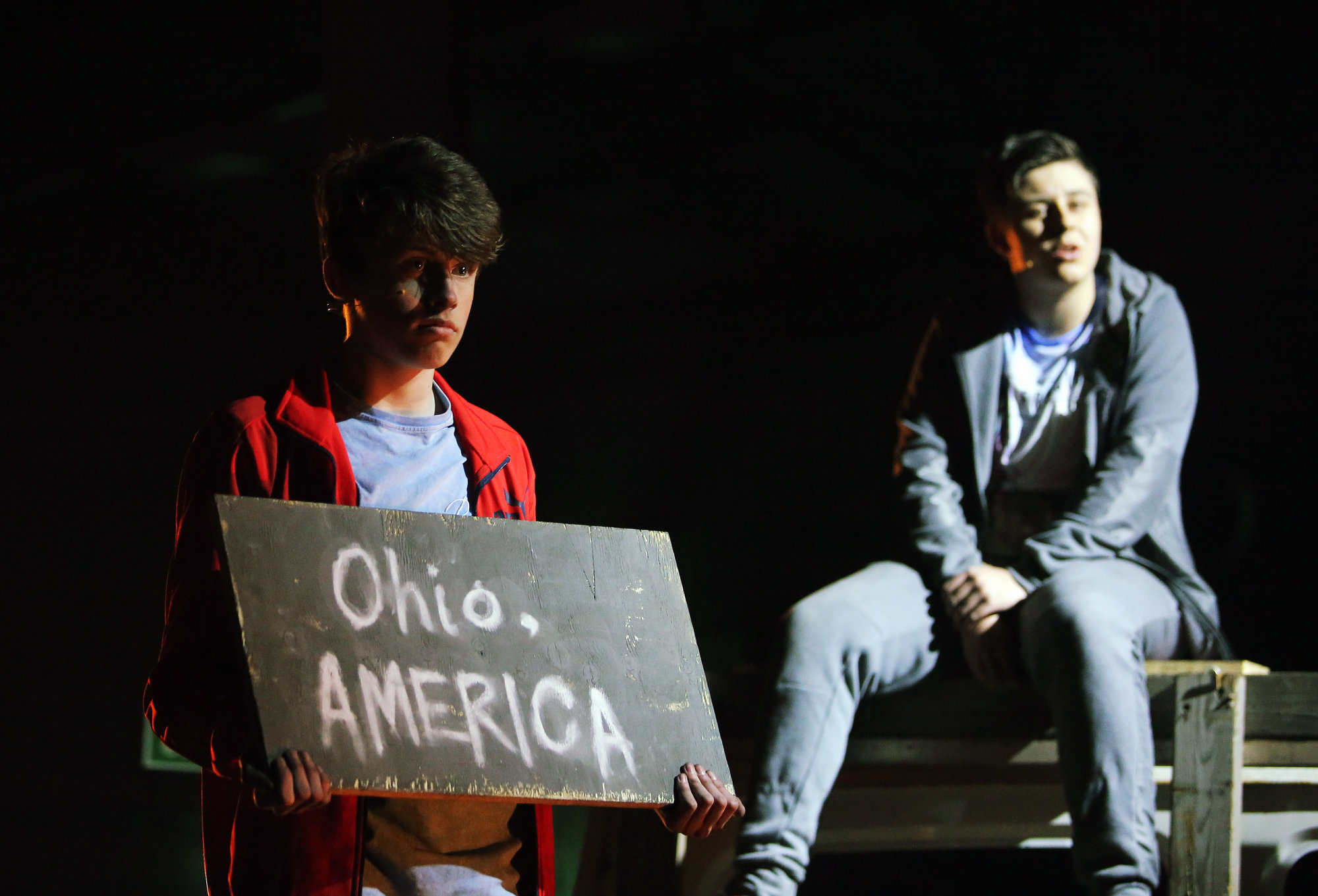 Pictured: Re: Dress rehearsal of "We'Re Still Here", a play created by Rachel Trezise, Common Wealth and the National Theatre Wales about steelworkers, which will be performed in Byass Works, a disused industrial unit, in Port Talbot, south Wales, UK.