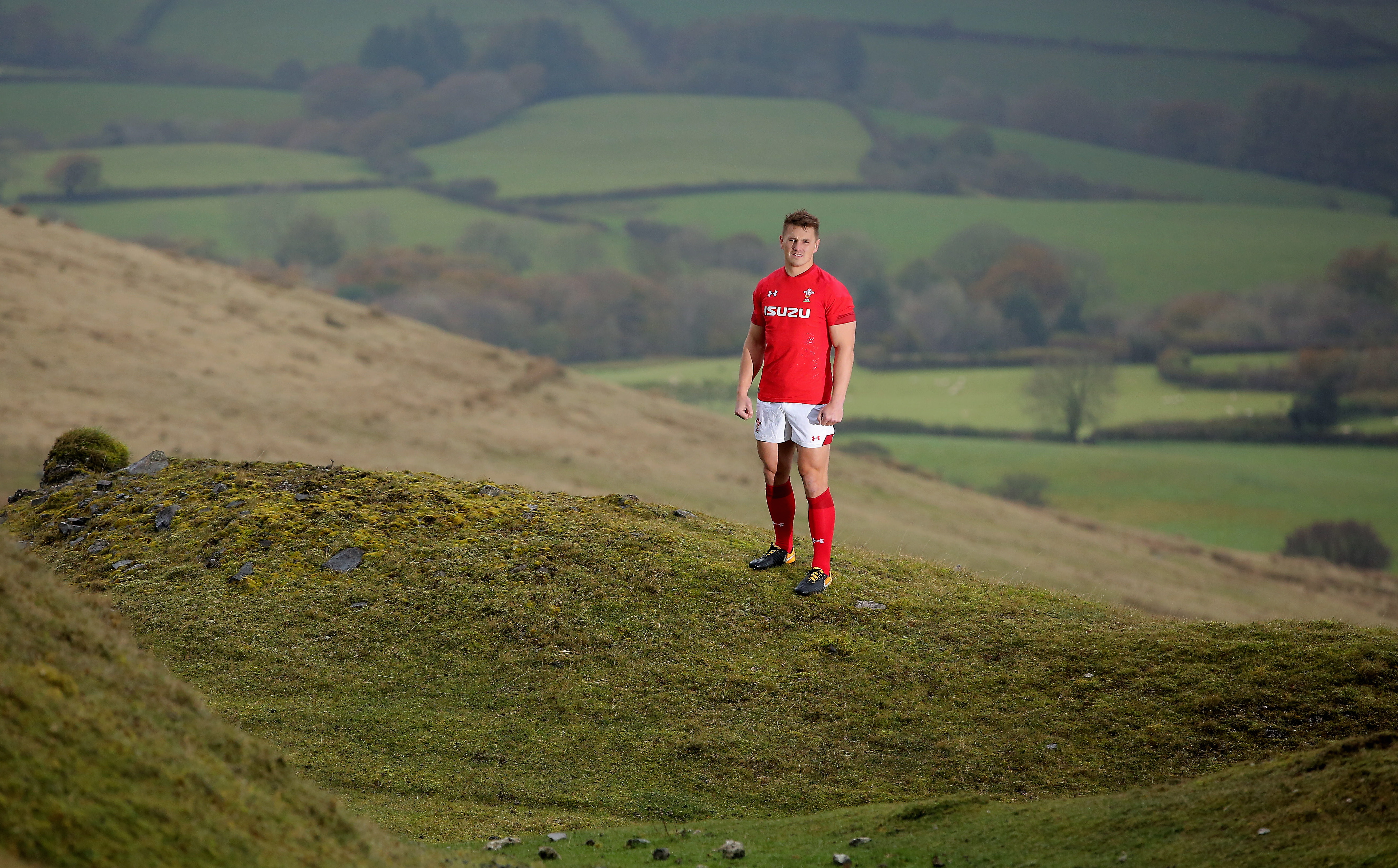 WILL KELLEHER STORY, DAILY MAIL SPORTS DESK Scarlets and Wales international rugby player Jonathan Davies in the Black Mountains, Carmarthenshire, Wales, UK. Wednesday 18 October 2017