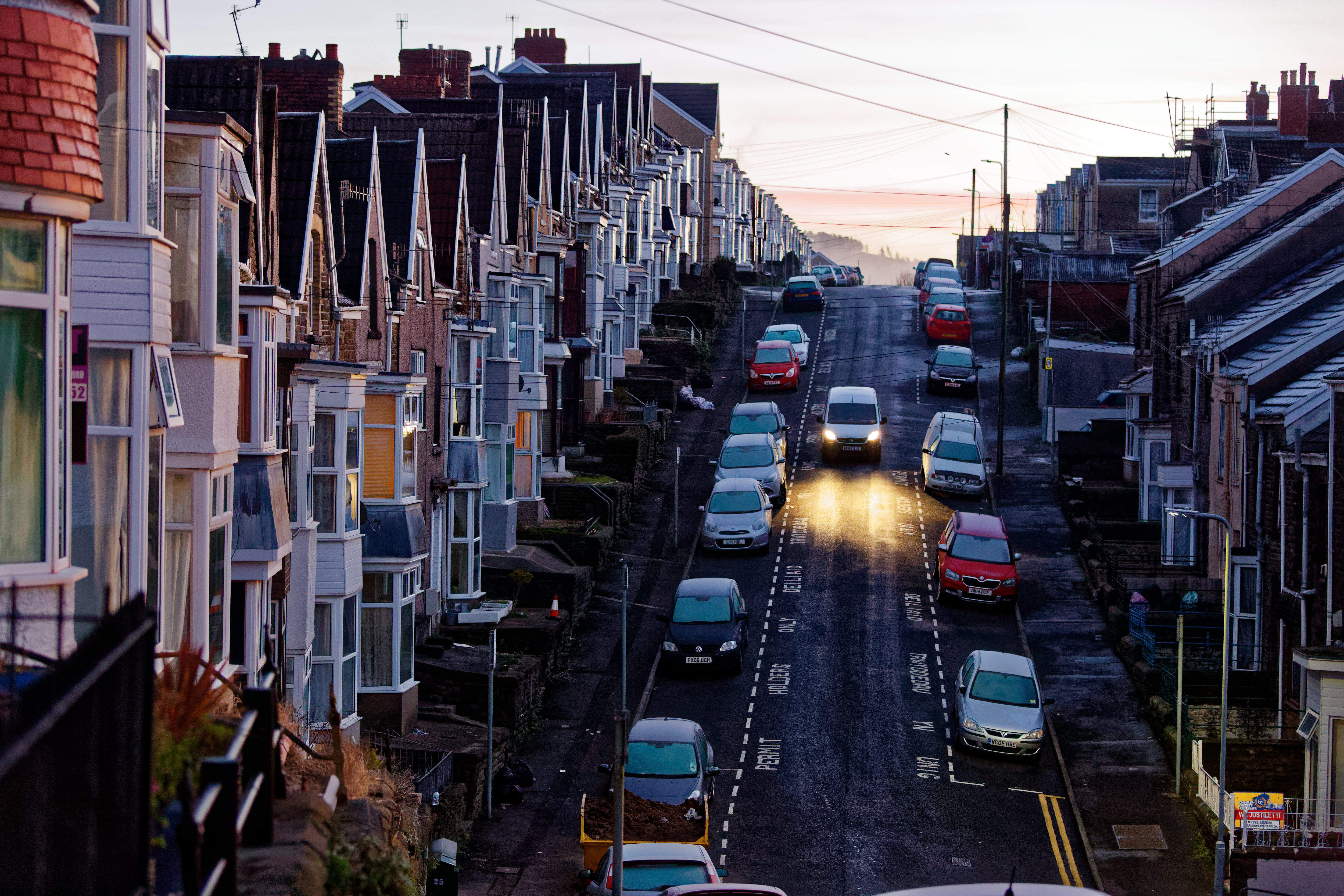 WEATHER PICTURE WALES Ice has formed on the road during an early frosty morning in Cromwell Street, Swansea, Wales, UK. Tuesday 12 December 2017